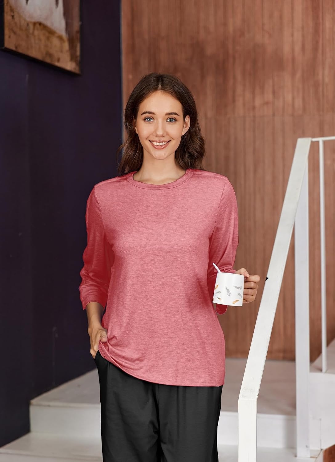 image:imageDeyeek Womens Post Shoulder Surgery Shirts Tear Away 34 Snap TopsPurple Red