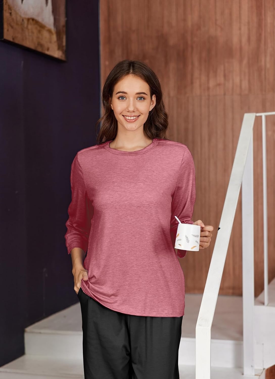 image:imageDeyeek Womens Post Shoulder Surgery Shirts Tear Away 34 Snap TopsRed